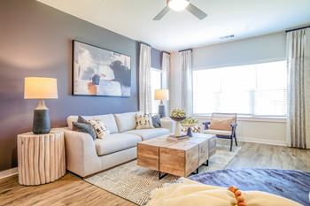 Hardwood inspired flooring throughout*